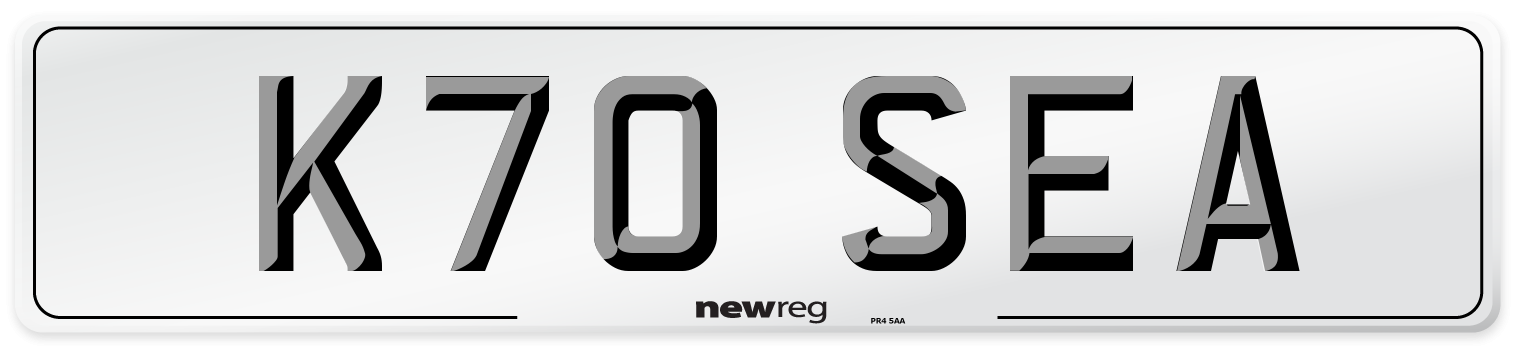 K70 SEA Number Plate from New Reg